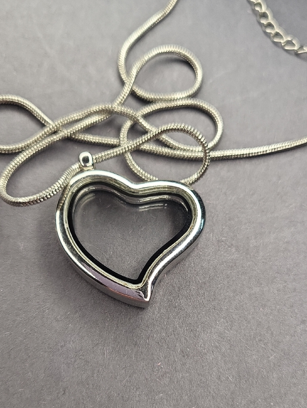 Silver Heart Locket Necklace